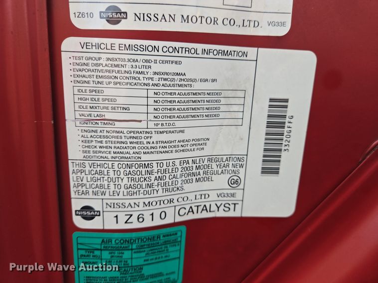 image for item DS5372 2003 Nissan XTerra SUV