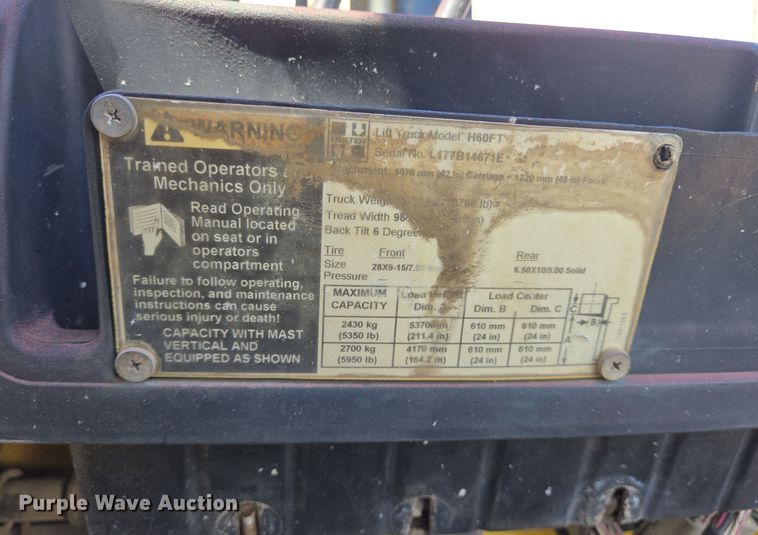 image for item DT4759 2007 Hyster H60 forklift