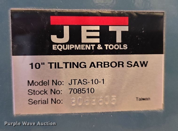 image for item DT4798 Jet JTAS-10-1 table saw