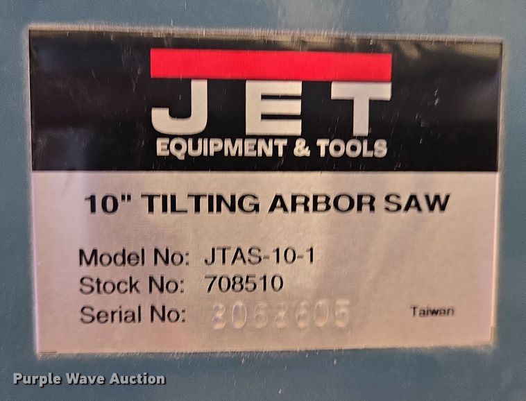 image for item DT4798 Jet JTAS-10-1 table saw