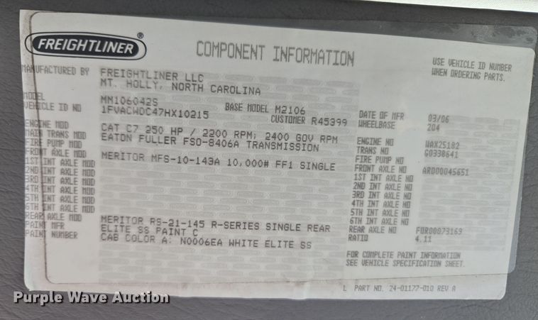 image for item DT7103 2007 Freightliner Business Class M2 Crew Cab flatbed truck