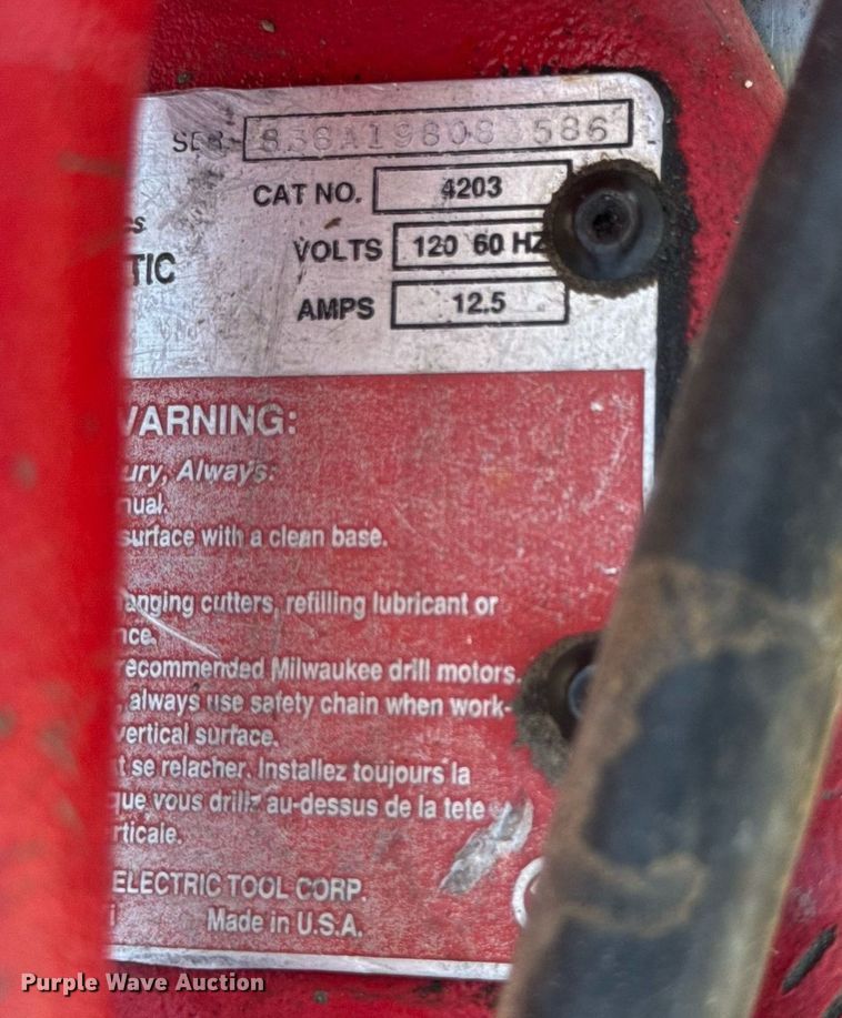 image for item DU3453 Milwaukee electromagnetic drill press