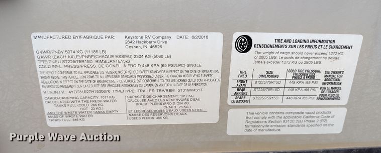 image for item DV6733 2017 Keystone Sprinter RV