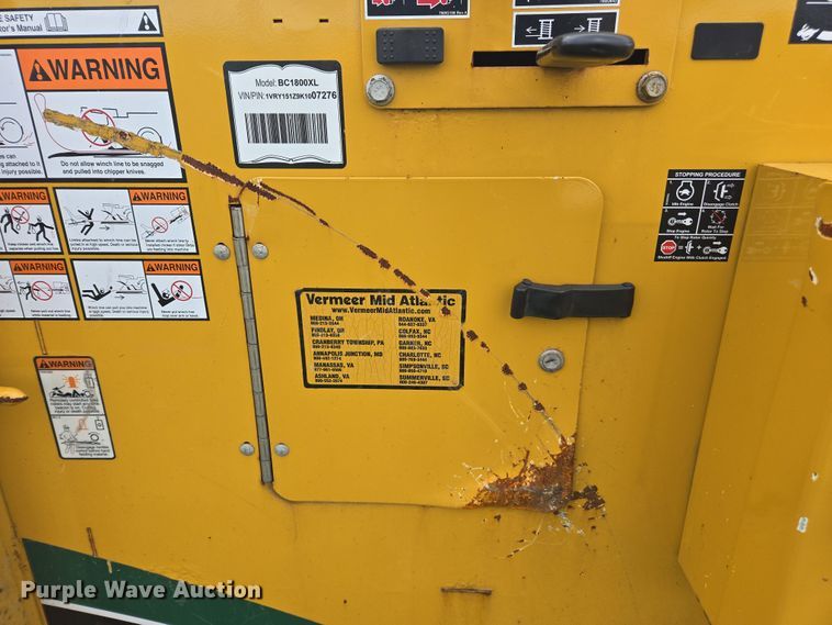 image for item DW1917 2019 Vermeer BC1800XL wood chipper