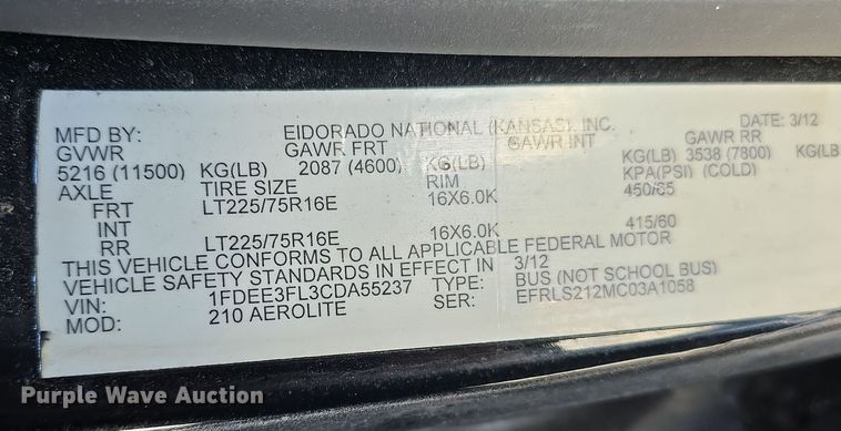 image for item DW3129 2012 Ford Econoline E350 party bus