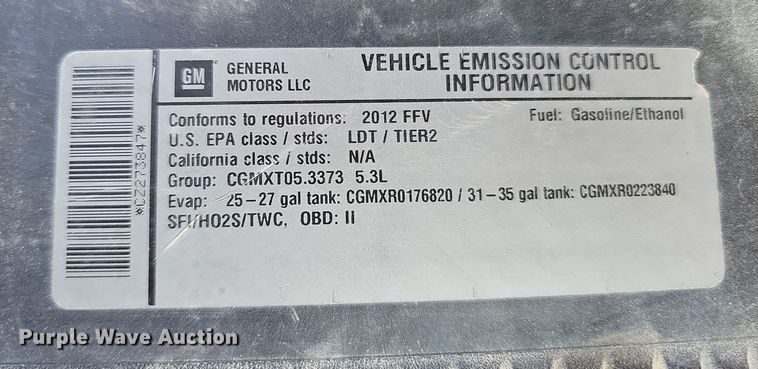 image for item DW3248 2012 Chevrolet Silverado 1500 Ext. Cab pickup truck