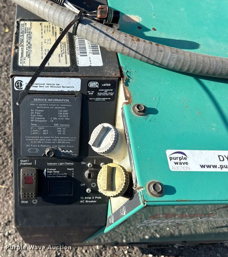 image for item DY7998 Onan Quiet Diesel 7500 generator