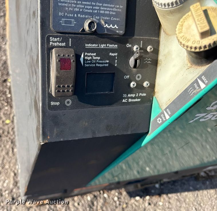 image for item DY7998 Onan Quiet Diesel 7500 generator