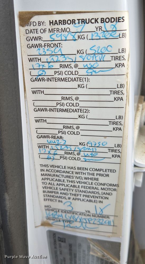 image for item EC0911 2018 Chevrolet Silverado 3500HD Crew Cab flatbed pickup truck