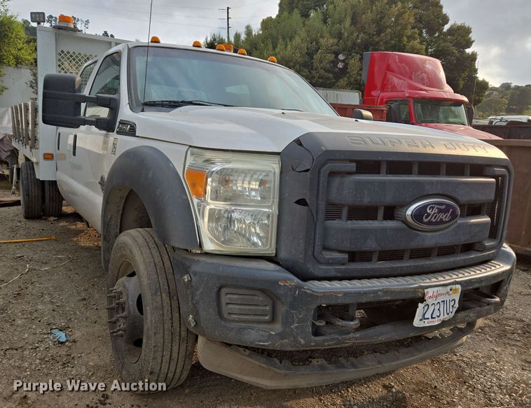 image for item EC0919 2012 Ford F550 Crew Cab flatbed truck