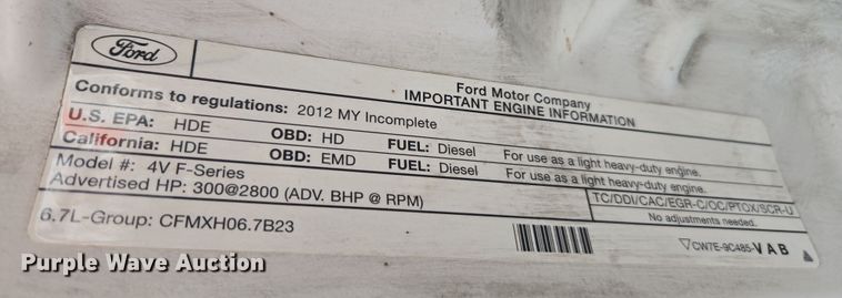 image for item EC0919 2012 Ford F550 Crew Cab flatbed truck