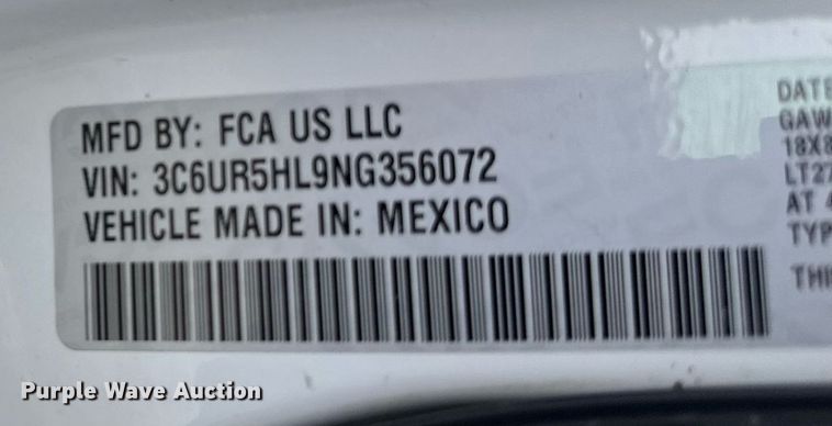 image for item EC2378 2022 Dodge Ram 2500 Crew Cab pickup truck