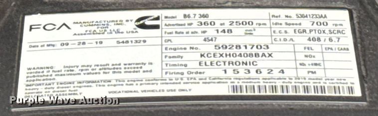 image for item EG2511 2019 Dodge Ram 5500 Crew Cab flatbed truck