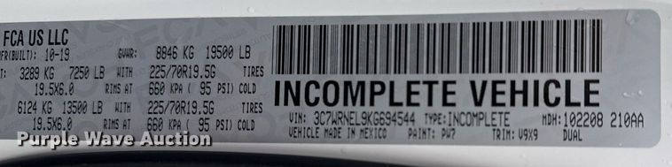 image for item EG2511 2019 Dodge Ram 5500 Crew Cab flatbed truck