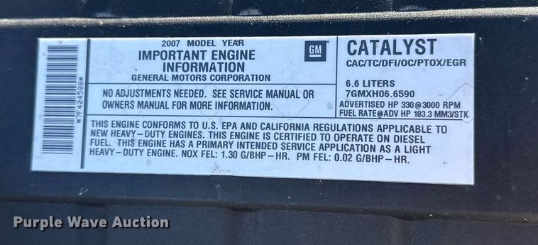 image for item EG2572 2007 GMC C5500 rollback truck