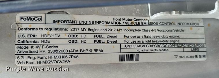 image for item EG5695 2017 Ford F550 Super Duty box truck