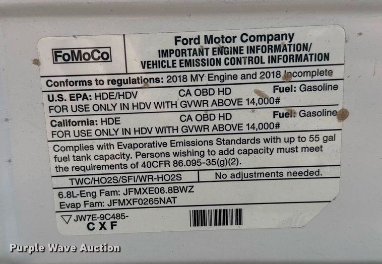 image for item EG5703 2018 Ford E450  Super Duty refrigerated truck