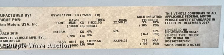 image for item EG5707 2018 Ford F650 Super Duty box truck