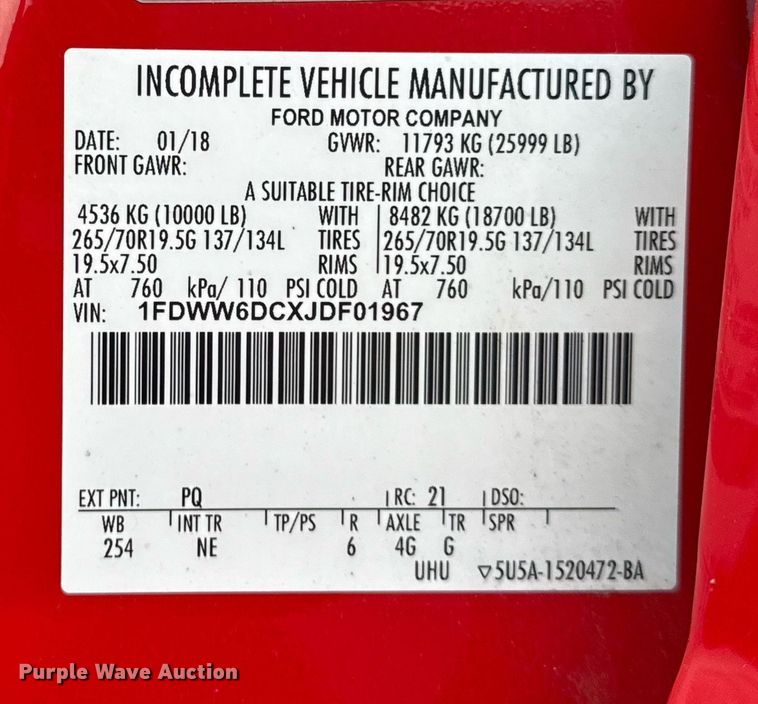 image for item EG5721 2018 Ford F650 Super Duty Crew Cab flatbed truck