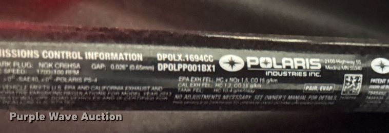 image for item EG5728 2013 Polaris Ranger RZR utility vehicle