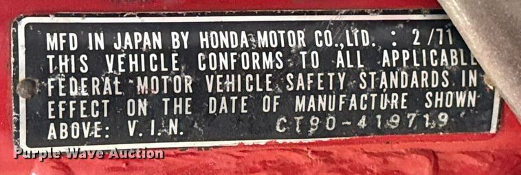 image for item EG8071 1972 Honda CT90 motorcycle