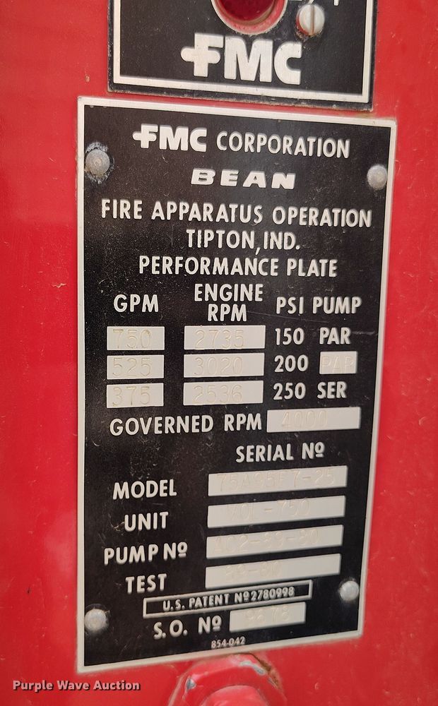 image for item EH0216 1980 Ford F700 pumper fire truck