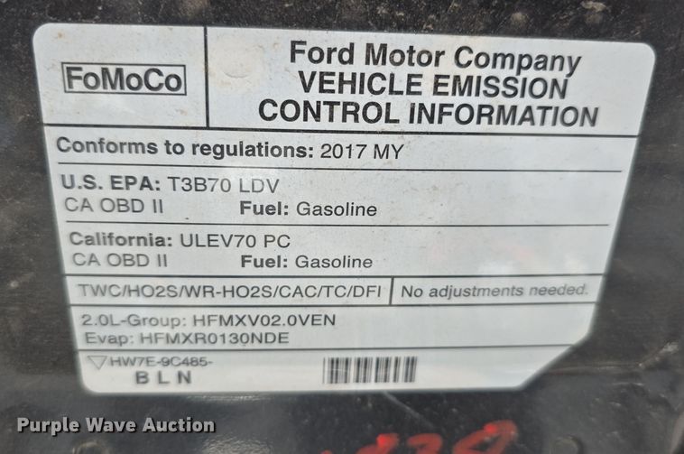 image for item EH8797 2017 Lincoln MKZ 