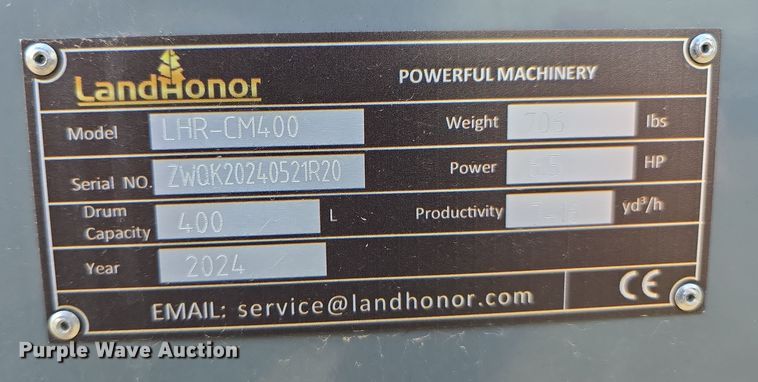 image for item EH8806 2024 Land Honor LHR-CM400 concrete mixer