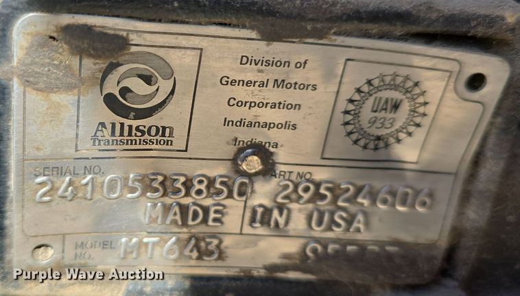 image for item EH8830 Allison MT643 transmission