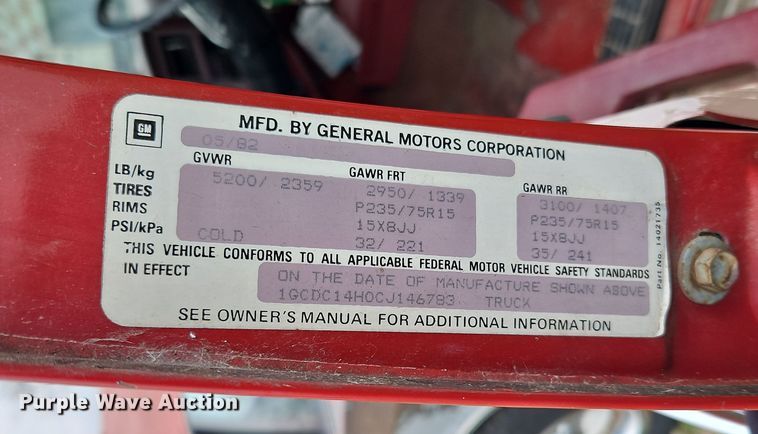 image for item EI8917 1982 Chevrolet Silverado C10 pickup truck