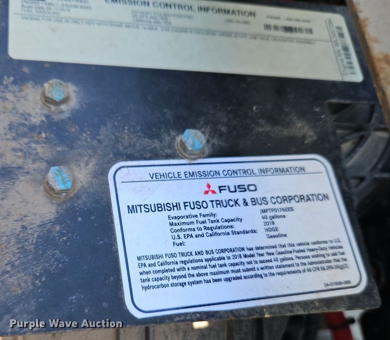 image for item EI8936 2019 Mitsubishi Fuso  FECZTGL9SUH9 flatbed truck