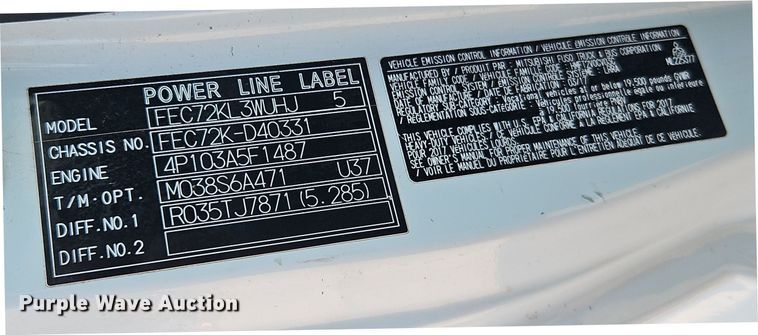 image for item EI8939 2017 Mitsubishi Fuso FEC72KL3WUHJ Crew Cab flatbed truck