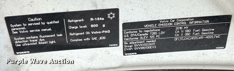 image for item EJ3635 2016 Volvo XC60 SUV