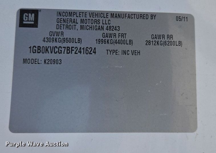 image for item EJ7431 2011 Chevrolet Silverado 2500HD utility bed pickup truck