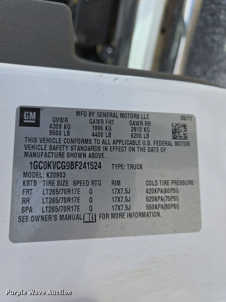 image for item EJ7432 2011 Chevrolet Silverado 2500HD pickup truck