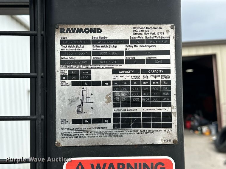 image for item EJ8518 Raymond EASI-OPC30TT order picker