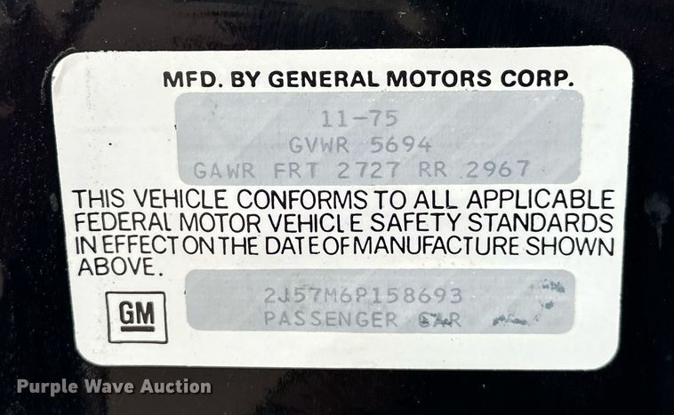 image for item EJ8522 1976 Pontiac Grand Prix 