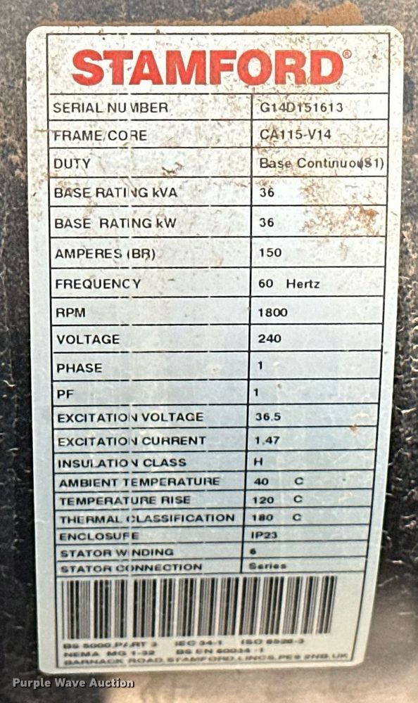 image for item EJ8551 Cummins C36 N6 generator