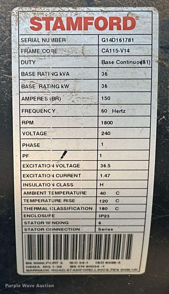 image for item EJ8556 Cummins C36 N6 generator