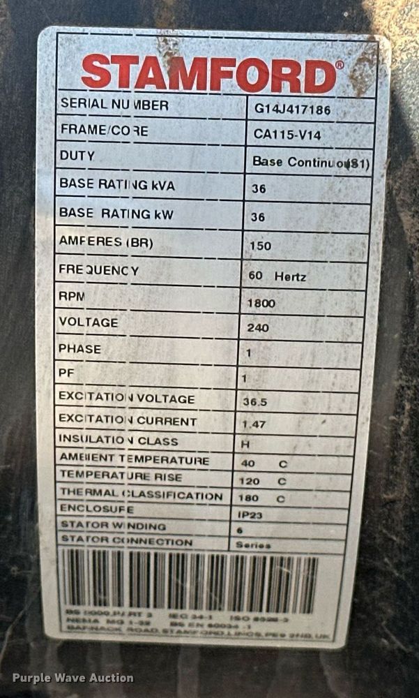image for item EJ8563 Cummins C36 N6 generator