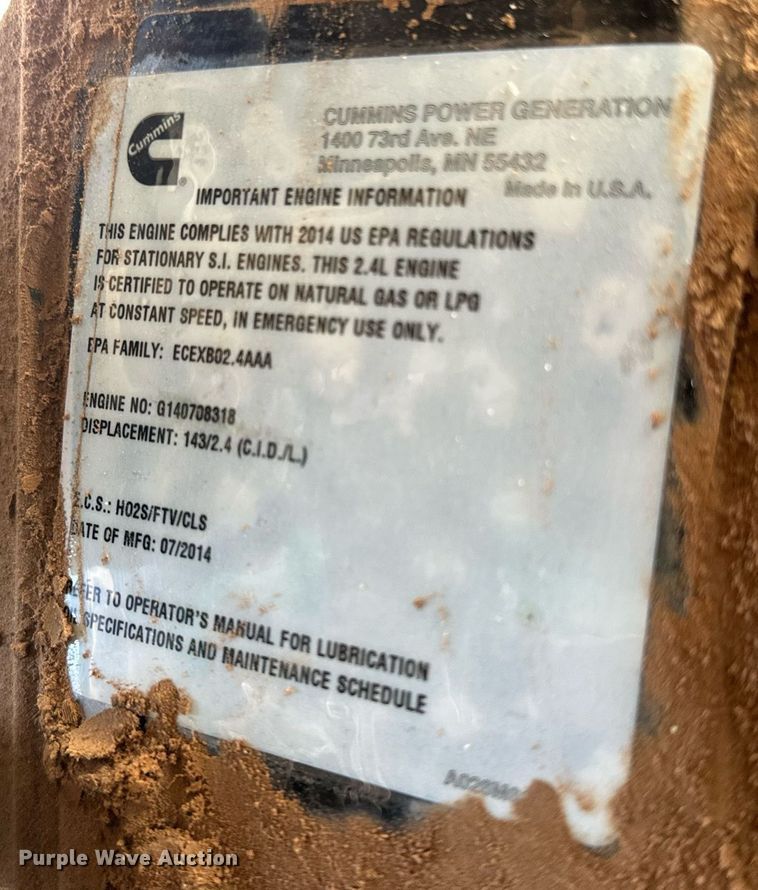 image for item EJ8564 Cummins C36 N6 generator