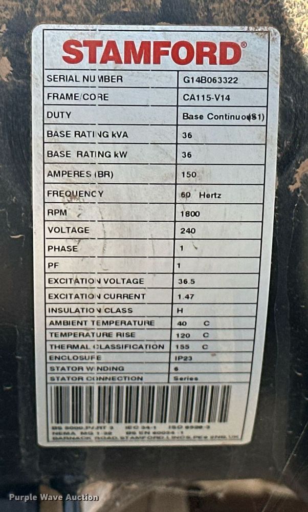 image for item EJ8564 Cummins C36 N6 generator