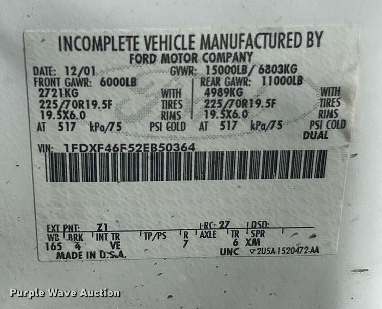 image for item EK2708 2002 Ford F450 Super Duty flatbed truck
