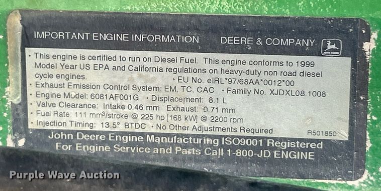 image for item EK2851 John Deere 6081AF001 power unit