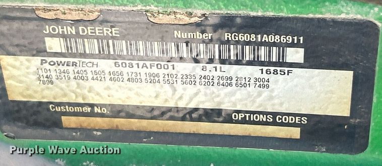 image for item EK2851 John Deere 6081AF001 power unit