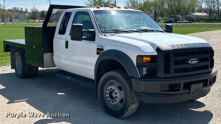 image for item EK2854 2008 Ford F550 Super Duty XL Ext. Cab flatbed truck