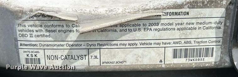 image for item EK2873 2003 Ford E450 Super Duty shuttle bus