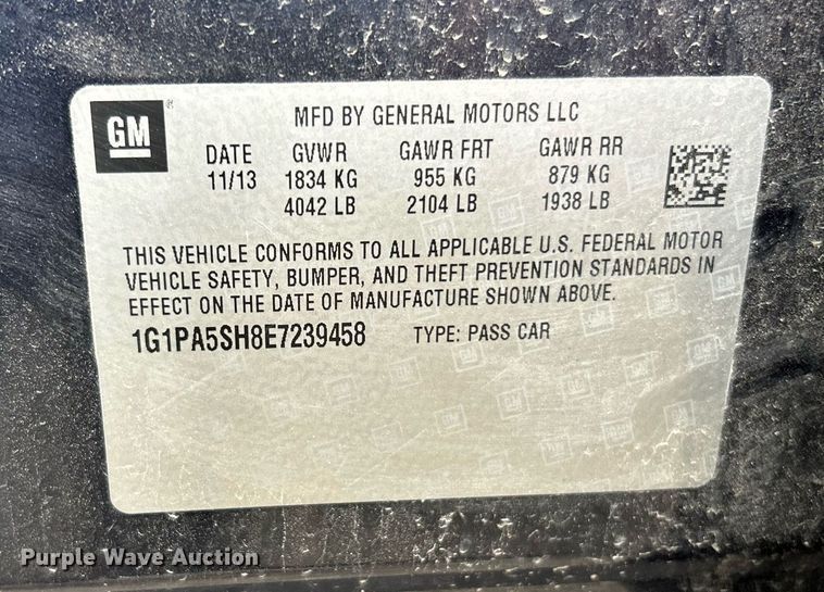 image for item EK2894 2014 Chevrolet Cruze 