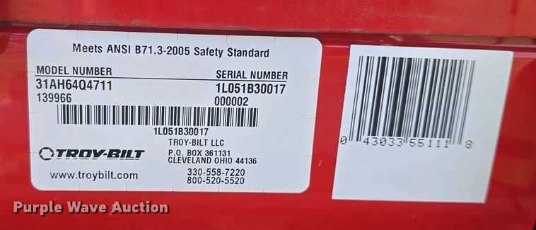 image for item EK5154 Troy-Bilt Storm 2840 snow blower