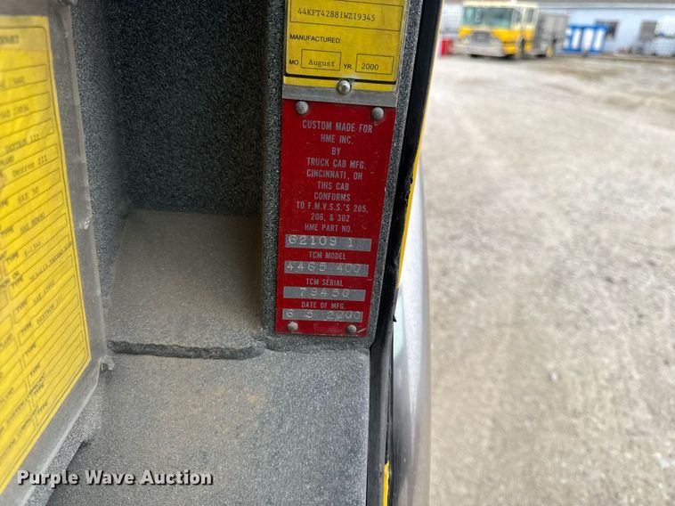 image for item EM3767 2001 HME INC 4465 400 pumper fire truck